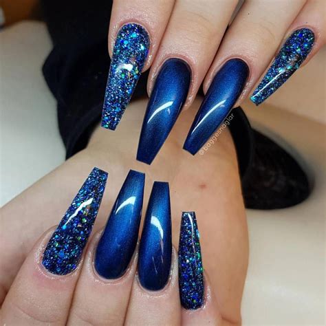 Beautiful blue nail art.. #bluenailart | Ballerina nails, Nail designs, Cute acrylic nails