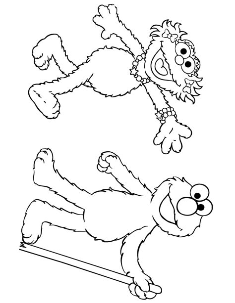 sesame street elmo and zoe coloring pages - Clip Art Library