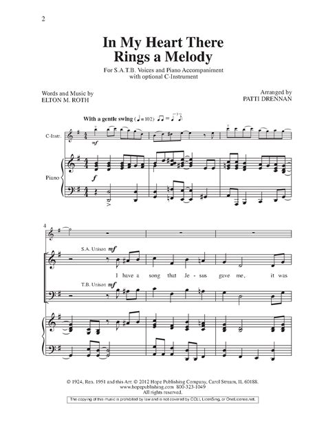 In My Heart There Rings a Melody (SATB with | J.W. Pepper Sheet Music