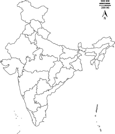 Download Image Of India Map - India States Outline Map PNG Image with No Background - PNGkey.com