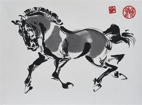 Chinese horse Painting by Maria Blinova - Fine Art America