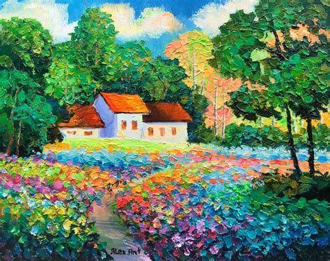 Lavender Field ORIGINAL Oil Painting on Canvas. by Alexander Antanenka ...