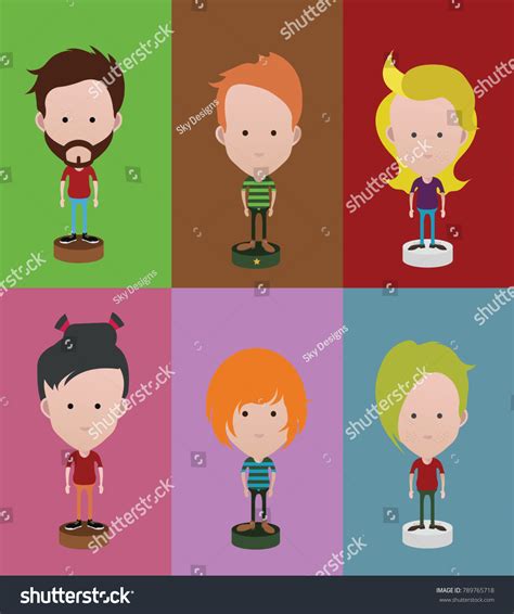 People Icons Flat Cartoon Style Stock Vector (Royalty Free) 789765718 ...