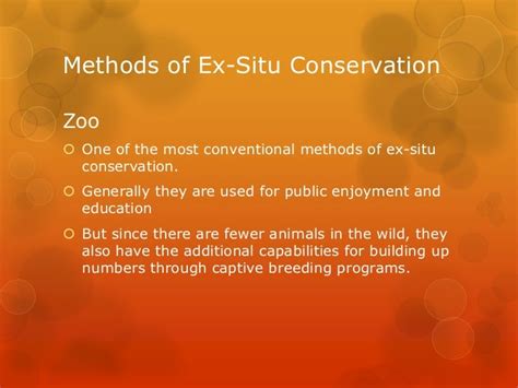 Ex situ conservation