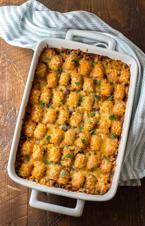 Mexican Tater Tot Casserole Recipe - Taco Tater Tot Casserole