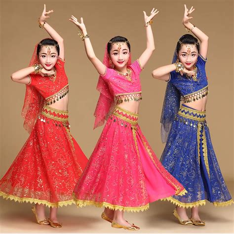 Kids Belly Dance Costume Bollywood Costume Dancing Professional Outfit Girls Belly Dance ...