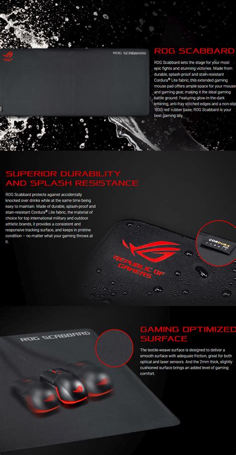 Buy ASUS ROG Scabbard Extra-Large Gaming Mouse Pad [ROG-SCABBARD] | PC ...