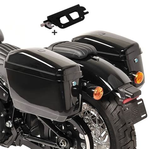 Hard Saddlebags For Harley Davidson Softail Street Bob 18-22 Side Cases Brackets Detachable ...