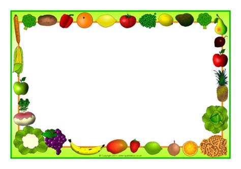 Fruit and Vegetable-Themed A4 Page Borders (SB5485) - SparkleBox