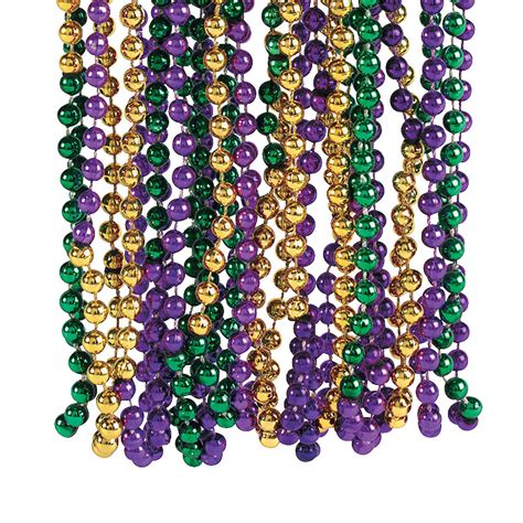 Tri-Color Mardi Gras Beads (4Dz) - Jewelry - 48 Pieces - Walmart.com - Walmart.com