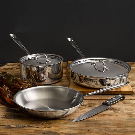 All-Clad Stainless Steel 5 Piece Cookware Set | Bloomingdale's