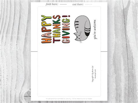 Printable Thanksgiving Cards Happy Thanksgiving Cat Card - Etsy