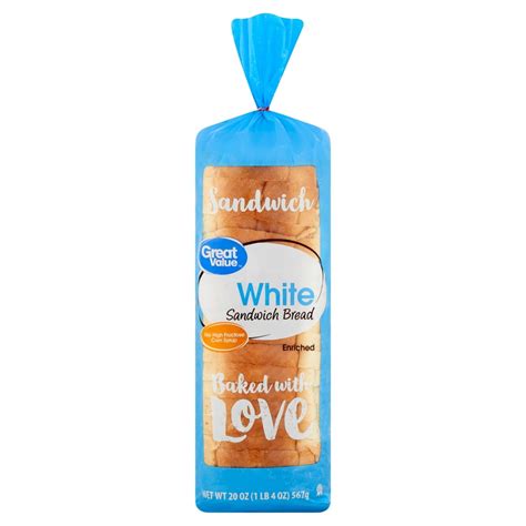 Great Value White Bread, 20 oz - Walmart.com - Walmart.com