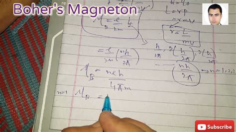 Boher's Magneton? Atomic magnetic dipole moment simple derivation and understanding - YouTube