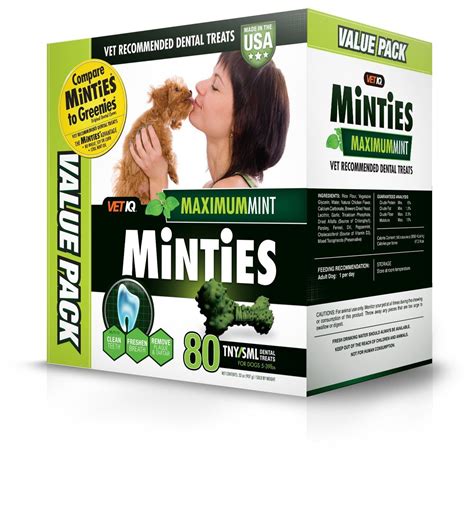 VetIQ Minties Dog Dental Bone Treats Dental Treats for Dogs Tiny/Small 32oz * Click on the image ...