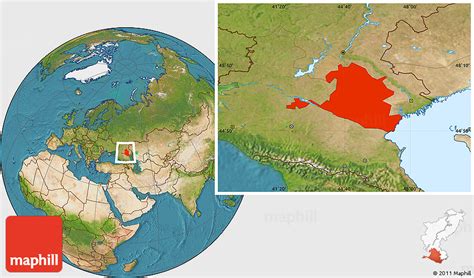 Satellite Location Map of Republic of Kalmykia