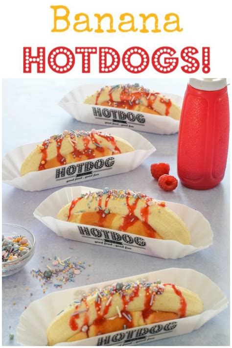 Banana hot dogs recipe with homemade berry sauce - this fun summer dessert for kids is great for ...