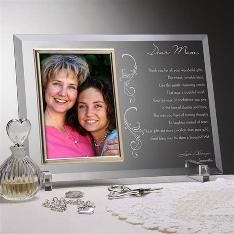 Dear Mom Poem Personalized Glass Frame