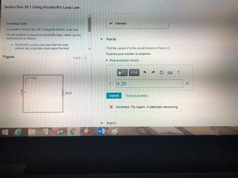 Solved Tactics Box 28.1 Using Kirchhoff's Loop Law Correct | Chegg.com