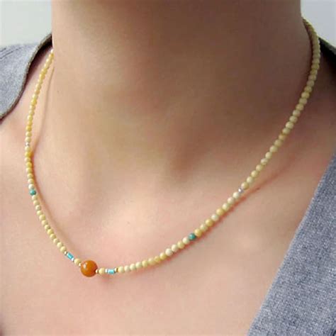 Yoowei Baltic Amber Necklace for Women Butterscotch Color Small Beads ...