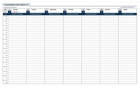 Weekly Calendar Template Xls | Excel calendar template, Excel calendar ...