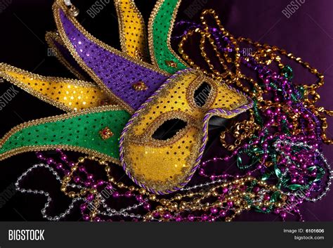 Mardi Gras Mask Beads Image & Photo (Free Trial) | Bigstock