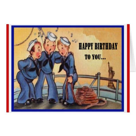 Vintage Military Navy Birthday Card | Zazzle