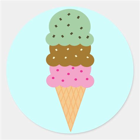 Ice Cream Cone Stickers | Zazzle