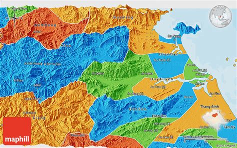 Political 3D Map of Dai Loc