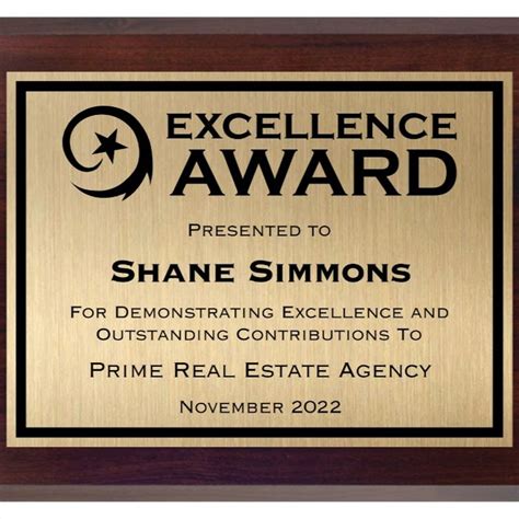 Excellence Award 10x8, Personalized Plaque | Personalized plaques, Excellence award, Award plaque