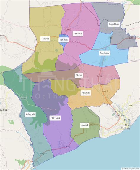 Map of Ham Tan district - Binh Thuan - Thong Thai Real