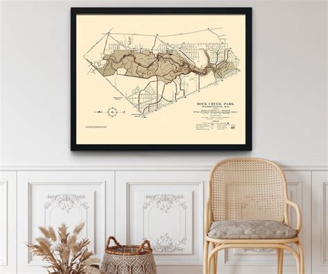 Rock Creek Park Map Map of Rock Creek Park Vintage Wall Art - Etsy