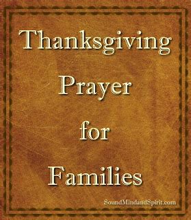 Blessings of Thanksgiving for Families