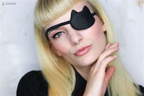 Eye Patch Black Cat Leather Eye Patch Cosplay | Etsy