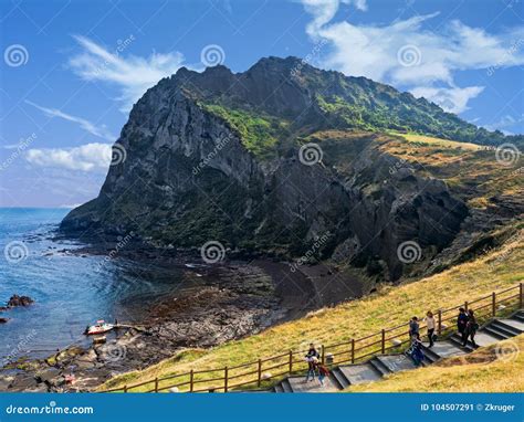 Seongsan Ilchulbong Volcanic Crater Landscape Editorial Photo - Image ...