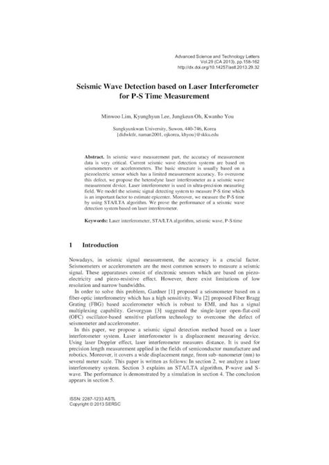 (PDF) Seismic Wave Detection based on Laser Interferometer …onlinepresent.org/proceedings/vol29 ...