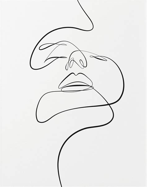 Woman Abstract Face One Line Drawing | Line art drawings, Outline art, Abstract face art