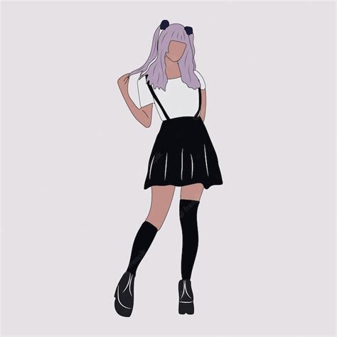 Premium Vector | Japan anime cosplay girl cosplay with purple hair ...