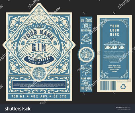 4,071 Gin label design Images, Stock Photos & Vectors | Shutterstock