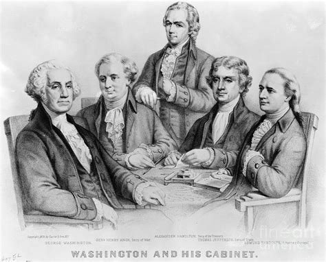 George Washington And Cabinet by Photo Researchers