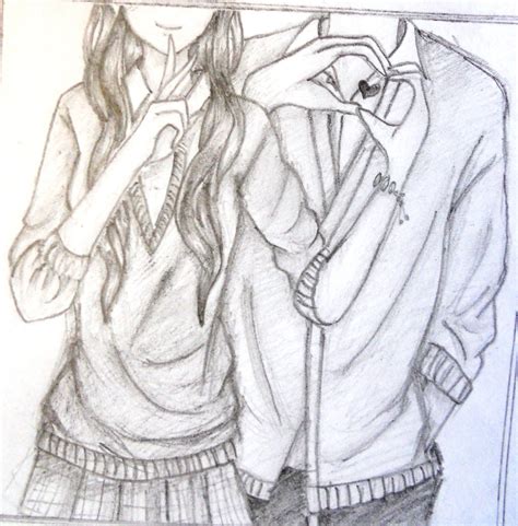 Anime Couple Cute Easy Drawings : Pencil Drawings Of Couples In Love ...