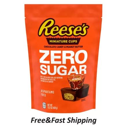 REESE'S ZERO SUGAR Miniatures Chocolate Peanut Butter Cups Candy, Bag 15.5 oz $14.50 - PicClick