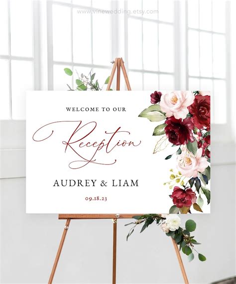 Reception Welcome Sign Printable Reception Sign Template | Etsy