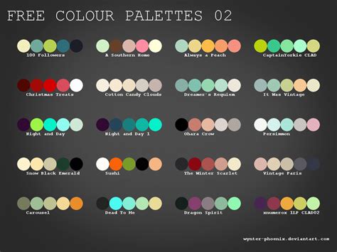 Free Palettes 02 by Wynter-Phoenix on DeviantArt Cool Color Palette, Palette Art, Colour Schemes ...