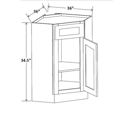 36" Wide Corner Sink Base Cabinet - Onlycabinets