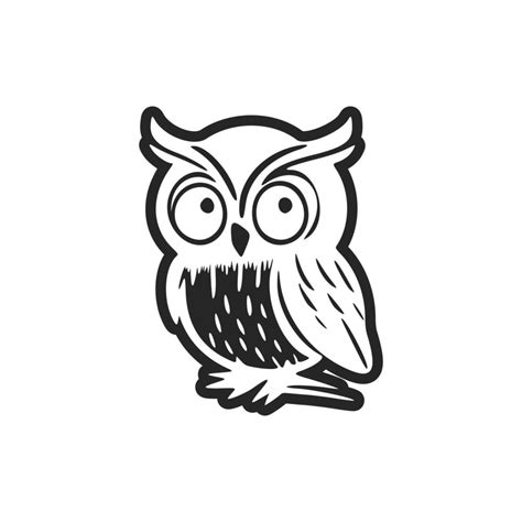 Cute and positive black and white owl logo. 18841369 Vector Art at Vecteezy