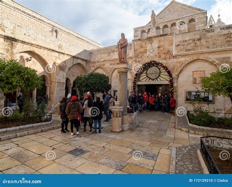 Inner Courtyard at the Chapel of Saint Catherine, Bethlehem, West Bank ...