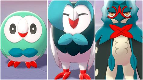 FULL ROWLET EVOLUTION TEAM! Shiny Rowlet, Shiny Dartrix, Shiny Decidueye Moveset - YouTube