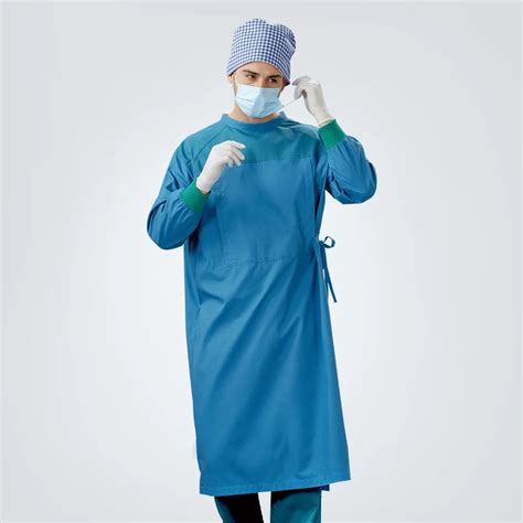 Long Surgical Surgeon Gown Medical Clothing Reinforced Protective Gown With Sterile Wraparound ...