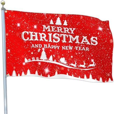 Amazon.com : Aroxtms Christmas Flags 3x5 Outdoor Double Sided Happy New ...